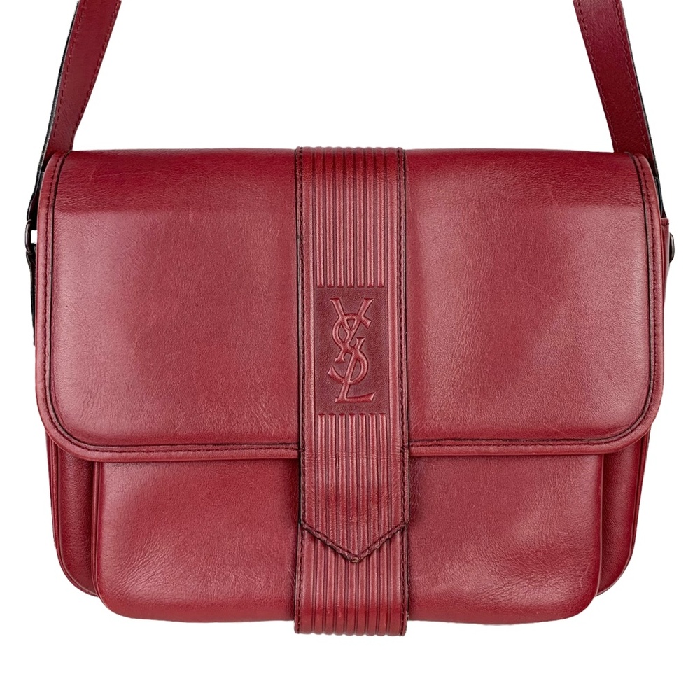 YSL Leather Logo Shoulder Bag